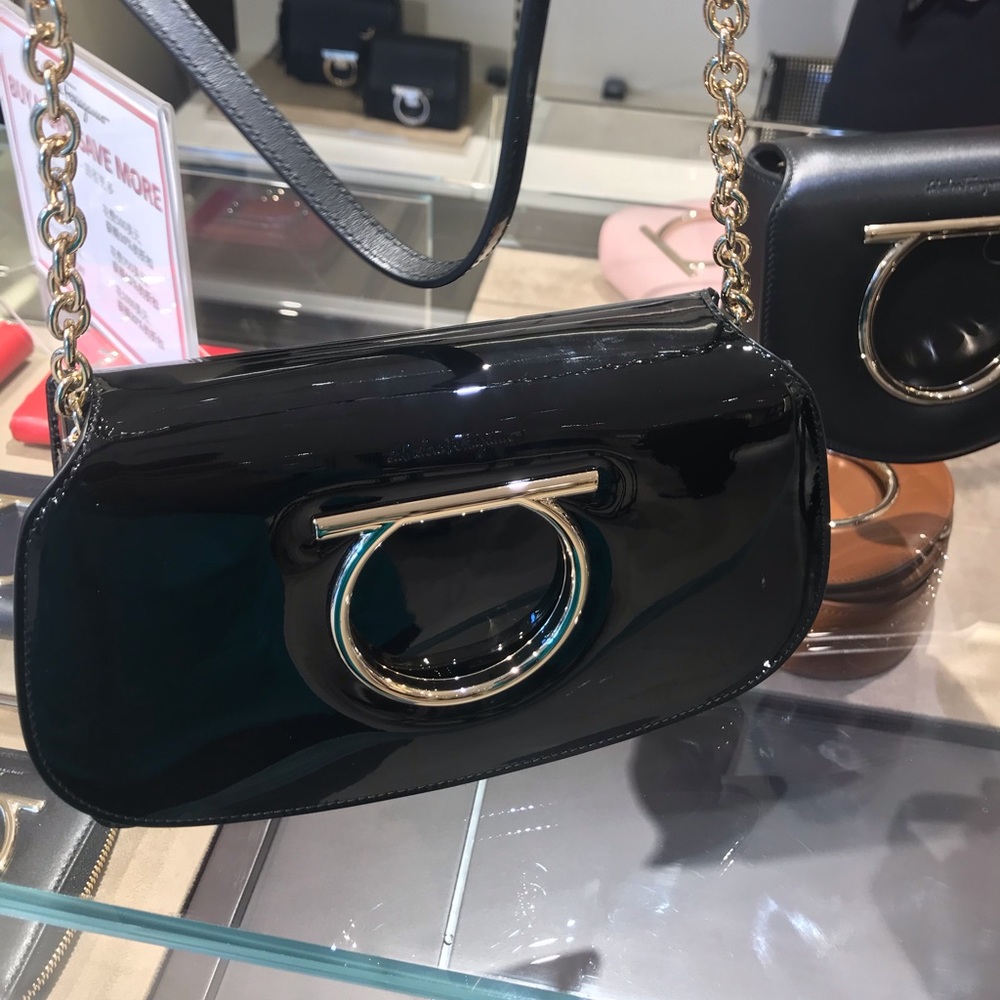Salvatore ferragamo black formal purse